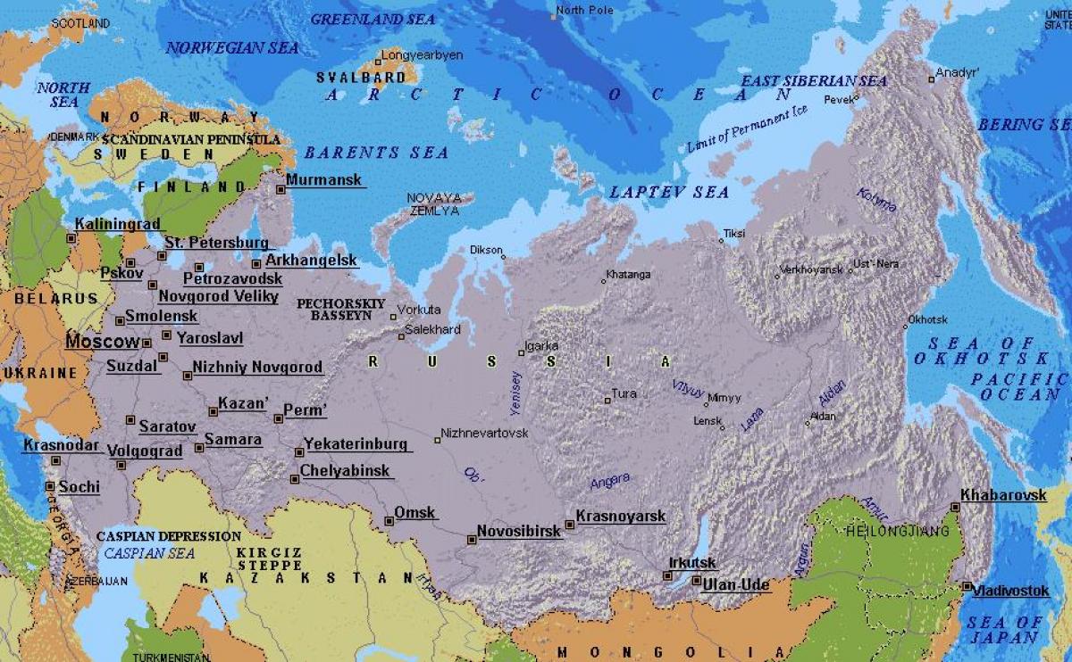 kort af Moskvu Rússlandi