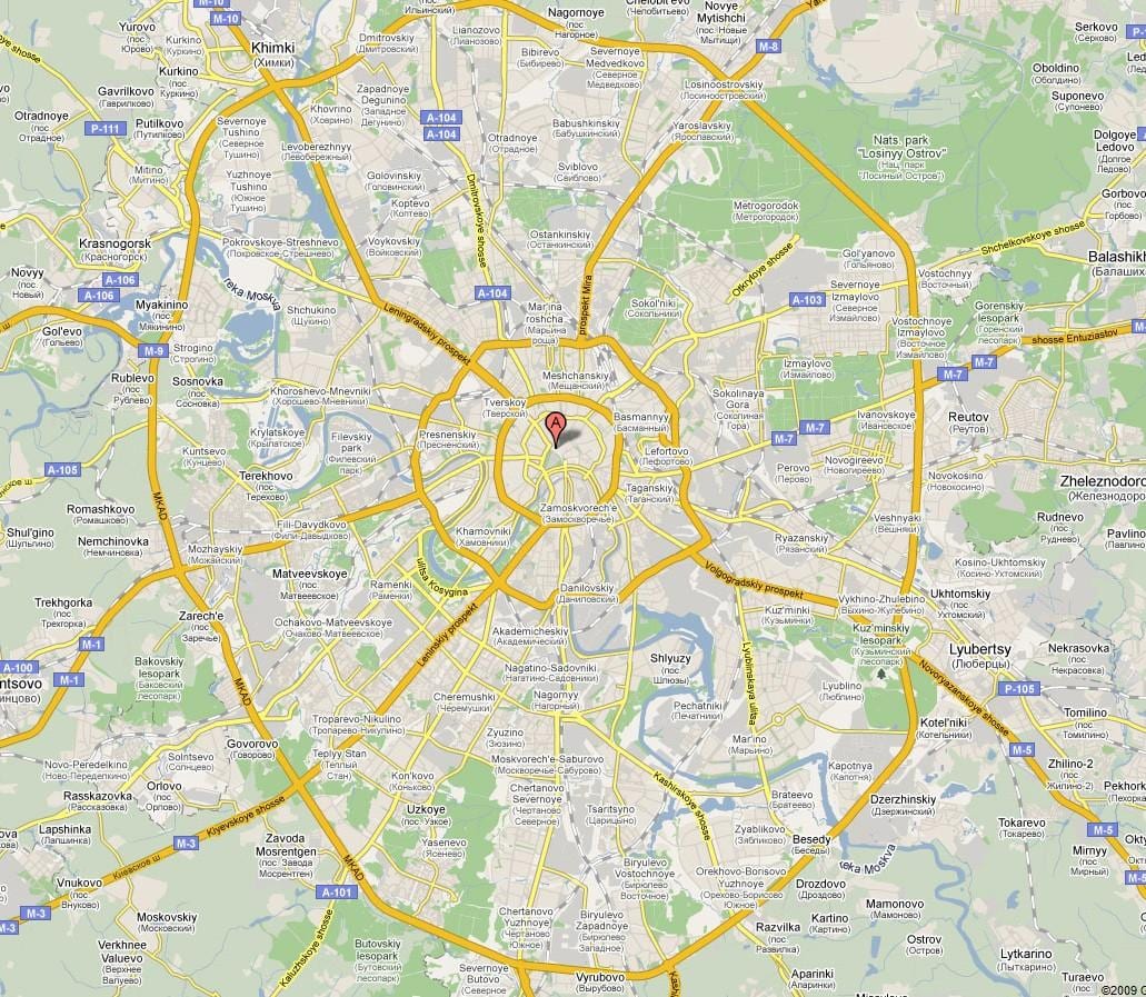 Moskva úthverfi kort