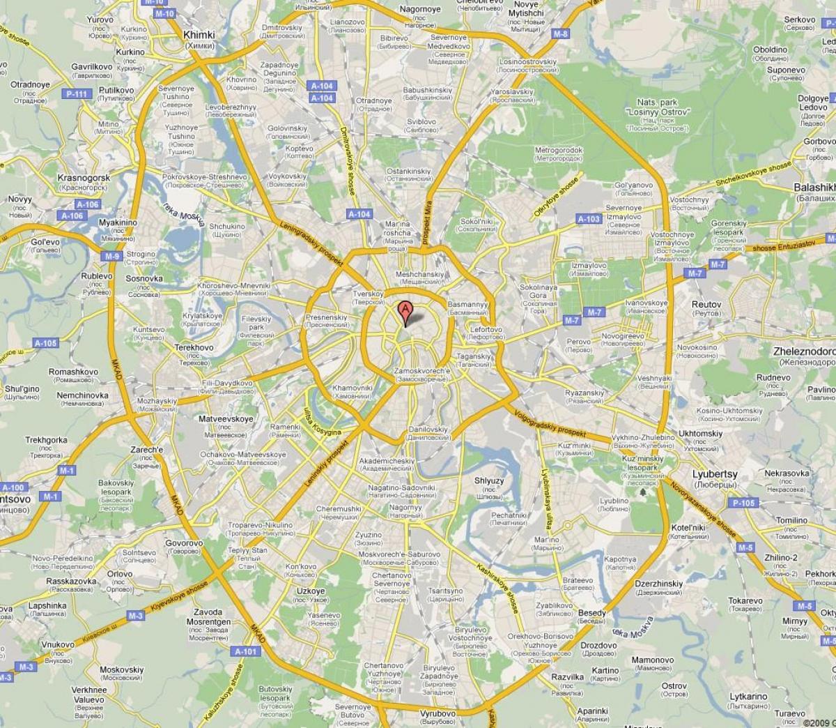 Moskva úthverfi kort