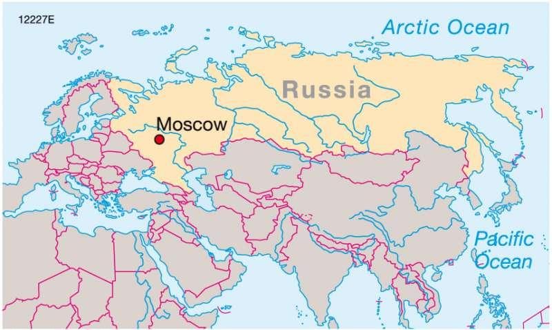 Moskvu á kort af Rússlandi