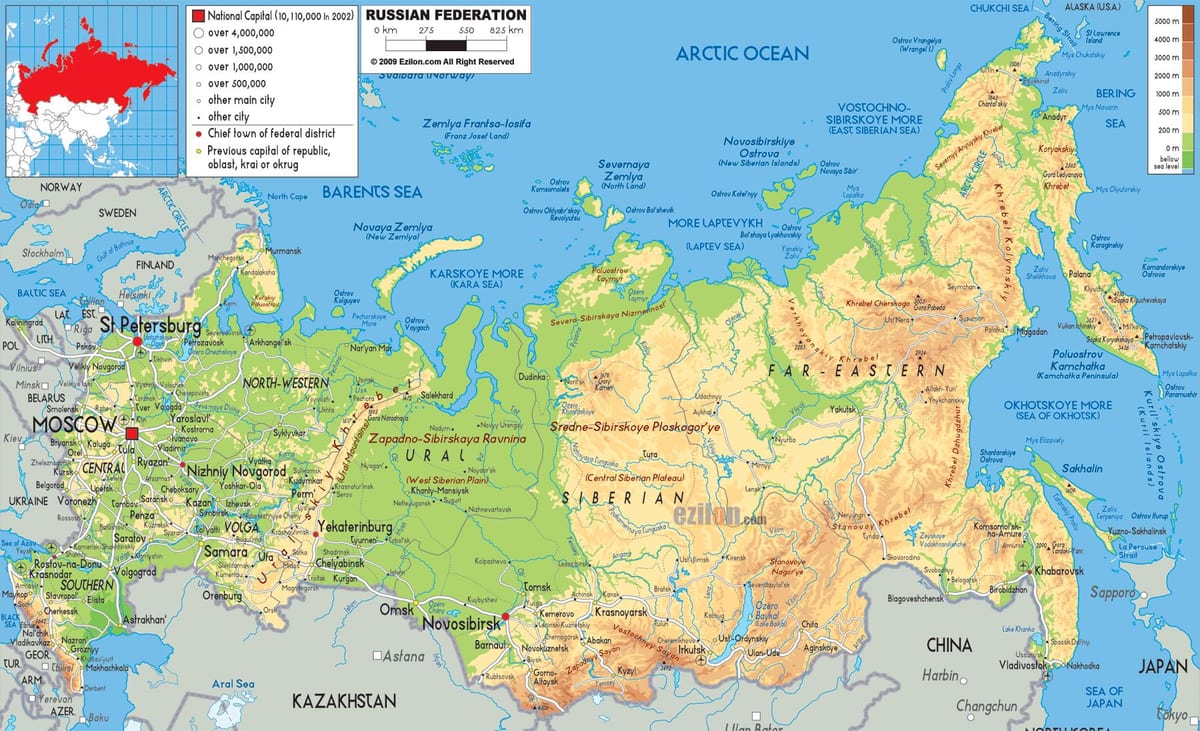 Rússland Moskvu kort